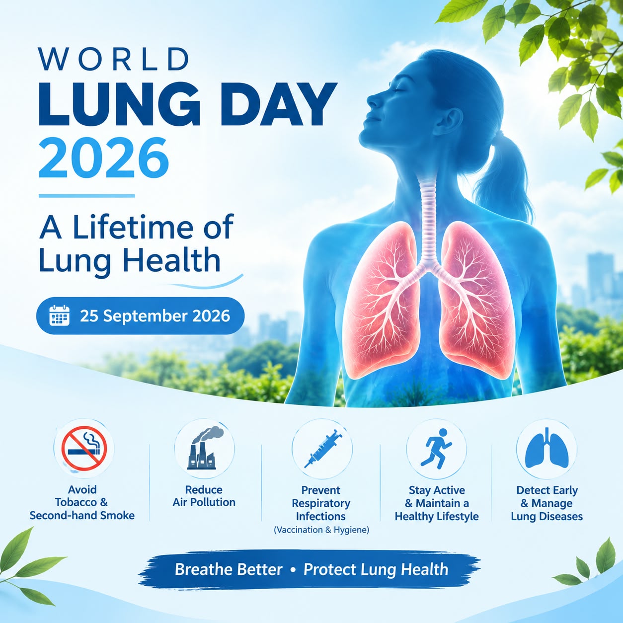 World Lung Day awareness image promoting healthy lungs and respiratory health